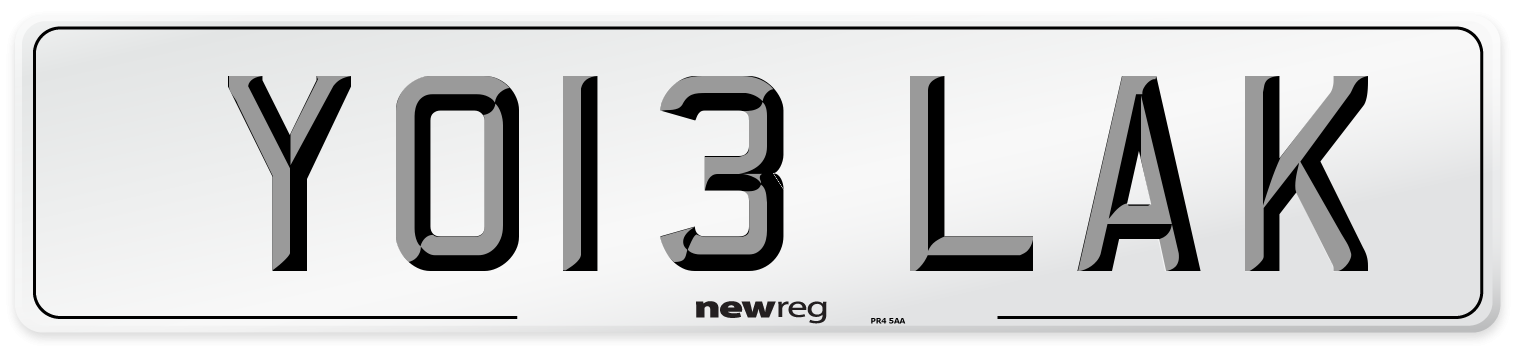 YO13 LAK Number Plate from New Reg